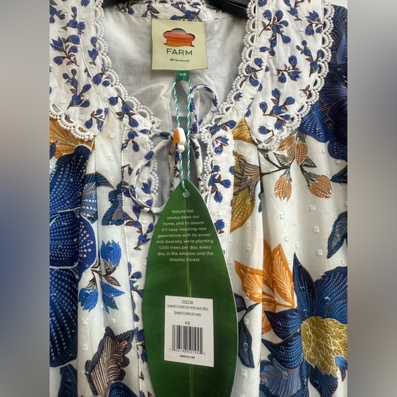 FARM Rio Off-White Summer Flowers Beaded Tassels Maxi Dress - Picture 5 of 5